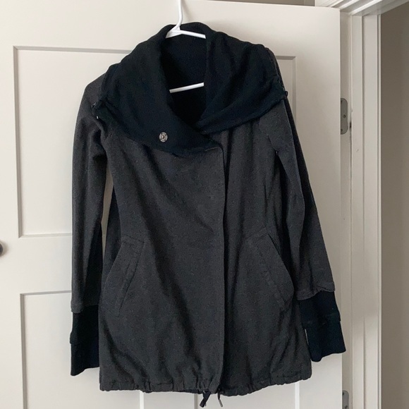 lululemon athletica Sweaters - Lululemon Gratitude Wrap in Grey and Black